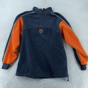 Chicago Bears Fleece Sweater Mens Medium NFL Football Quarter Zip Pullover